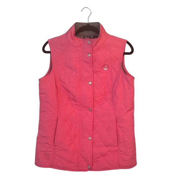 Kate Lord Whatley Quilted Vest Golf Zip & Snap Front Pockets M Adjustable Waist - Picture 1 of 9